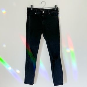 Abercrombie distressed low rise black denim
